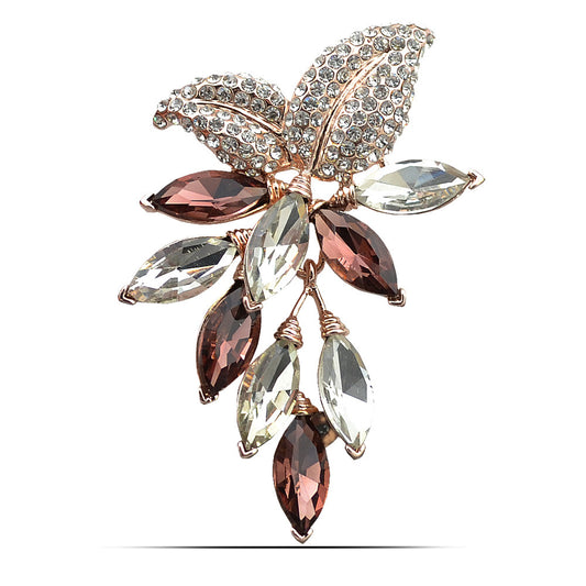 Broche de Cristal Austriaco Brillante con Diamantes Completos