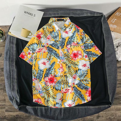 Camisa Suelta Estampada de Manga Corta para Hombre - Image 10