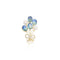 Simple imitation crystal brooch Blue
