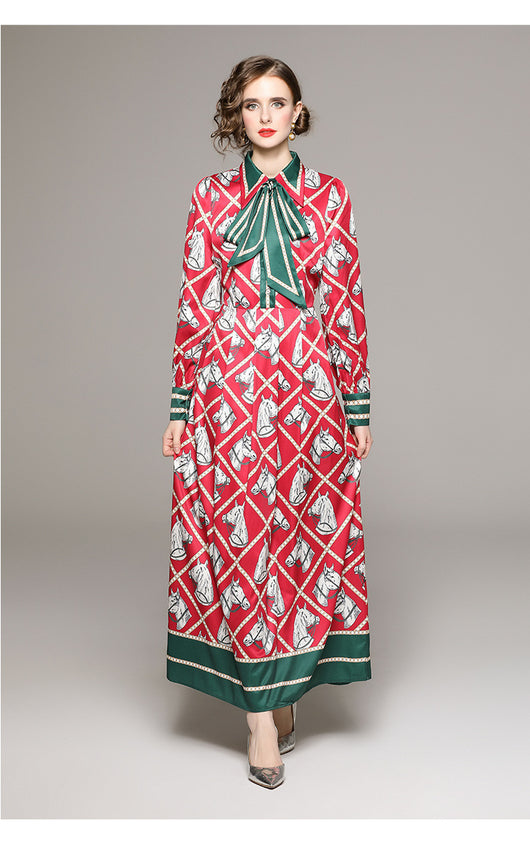 Vestido Camisero Plisado con Estampado Floral Vintage y Cinturón - Image 10