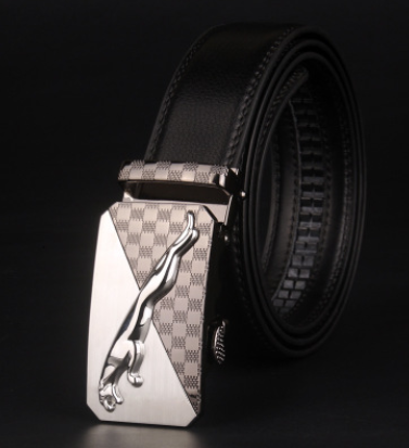Cinturón de Cuero para Hombre con Hebilla de 8 Caracteres - Estilo Casual Moderno - Image 3