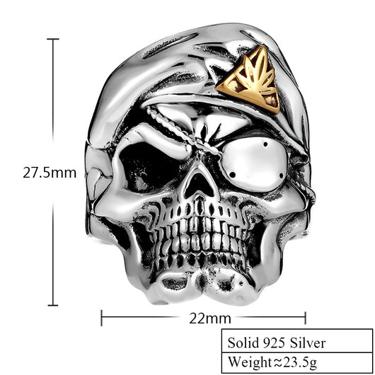 Anillo de Calavera Hip Hop Punk Plata 925 Estilo Personalidad - Image 6