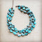 Large Triple Strand Blue Turquoise & Copper Collar Necklace 259d