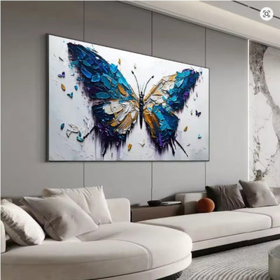 Cuadro Abstracto Mariposa Óleo Artesanal Texturizado para Sala de Estar - Image 5