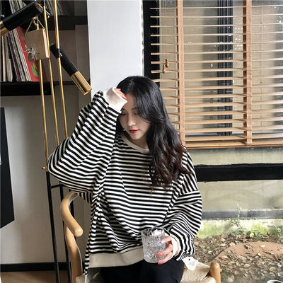Camisa Oversized a Rayas de Manga Larga Suelta - Image 19