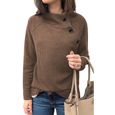 Blusa Clásica de Cuello Redondo con Botones y Mangas Largas - Image 15