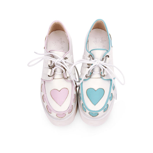 Plataforma Harajuku Gótica Corazón - Zapato Pancake de Moda - Image 9