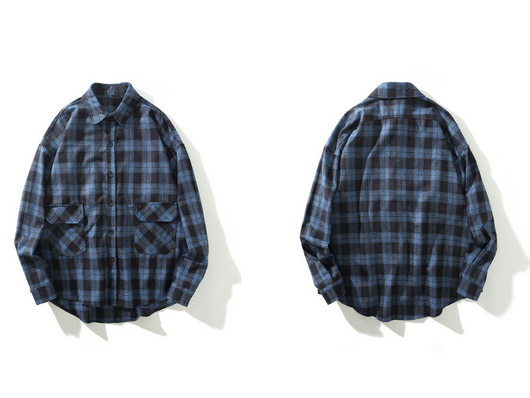 Camisa Cuadros Oversize Manga Larga Talla Grande - Image 4
