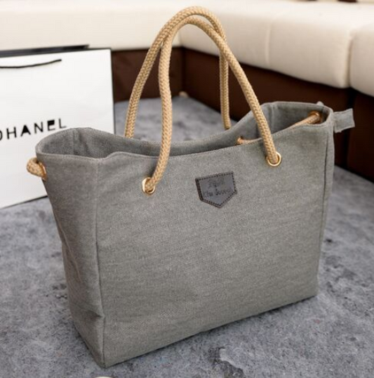 Bolso de Lona Coreano Grande - Diseño Minimalista y Versátil para Mujer