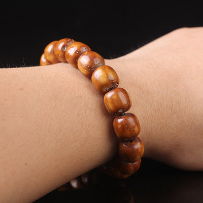 Pulsera Bodhi Rata de la Suerte con Cuentas de Barril Púrpura Natural - Image 3