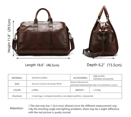 Bolso de Viaje Retro en Cuero Genuino con Gran Capacidad - Image 6