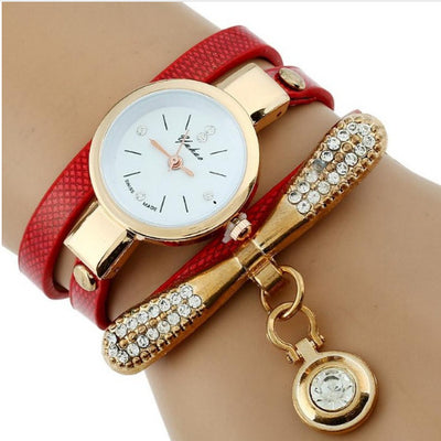 Reloj Pulsera Mujer Lujo Gnova Platinum con Brillantes y Correa PU Dorada - Image 6