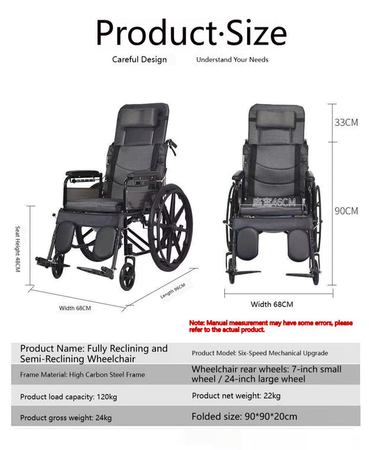 Silla de Ruedas Plegable Ligera con Inodoro Integrado para Adultos Mayores - Image 8