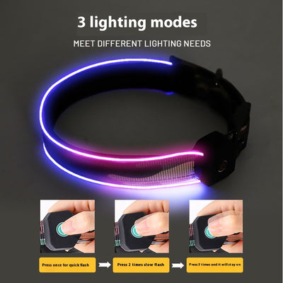 Collar Luminoso USB para Perros con Banda Reflectante y Impresión LED - Image 11