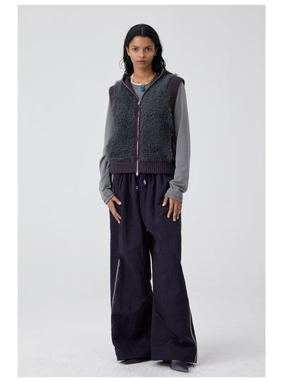 Pantalones Anchos de Talle Alto con Pliegues en Nylon - Image 23