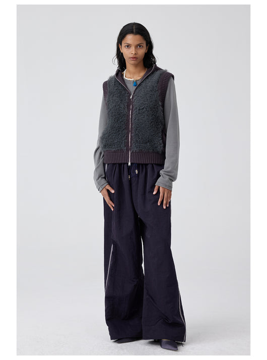 Pantalones Anchos de Talle Alto con Pliegues en Nylon - Image 23