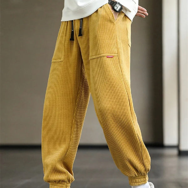 Pantalones de Pana Ancha Talla Grande para Hombre - Estilo Deportivo Casual