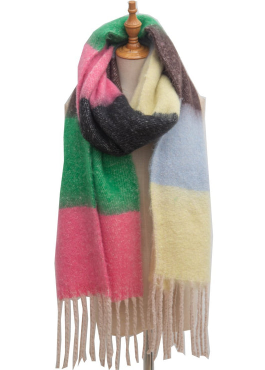 Bufanda Gruesa de Rayas con Flecos para Hombre y Mujer - Image 16
