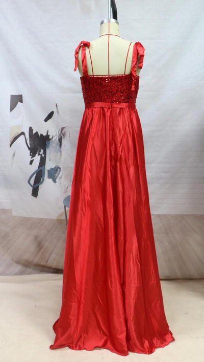 Vestido de Noche Largo Elegante con Lentejuelas y Tirantes para Mujer - Image 6