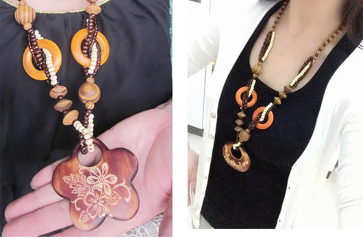 Cadena para suéter con estampado en madera - Image 7