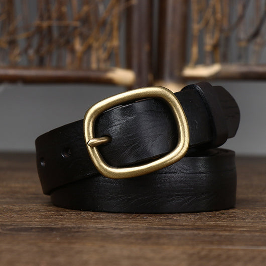 Cinturón de Cuero Genuino con Hebilla Vintage de Cobre Artesanal - Image 39