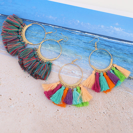 Aretes Colgantes Circulares Elegantes - Image 2