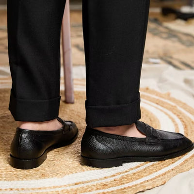 Mocasín Clásico Británico en Cuero Granulado Litchi para Hombre - Image 8