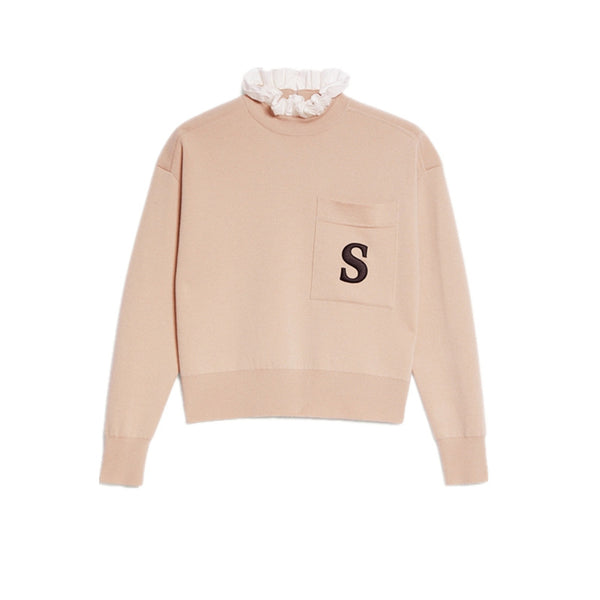 Blusa de punto con bordado de letras