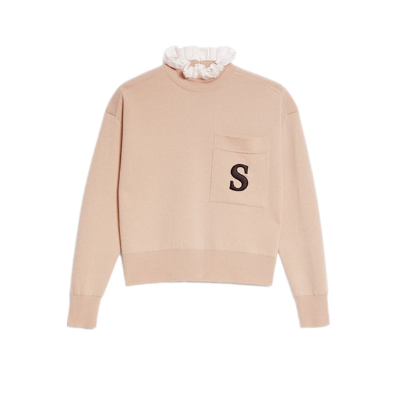 Blusa de punto con bordado de letras