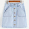 Falda Denim con Botones y Bolsillos