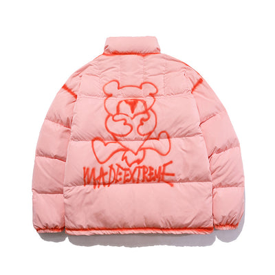Chaqueta Acolchada para Hombre con Estampado Graffiti Bear - Algodón Premium - Image 13