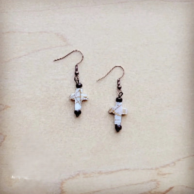 **Mother-of-Pearl Cross Earrings 224c