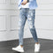 Pantalones vaqueros rotos cropped estilo desgarrado