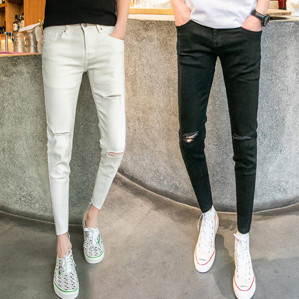 Pantalones Rotos Estilo Coreano 9/10 a la Rodilla