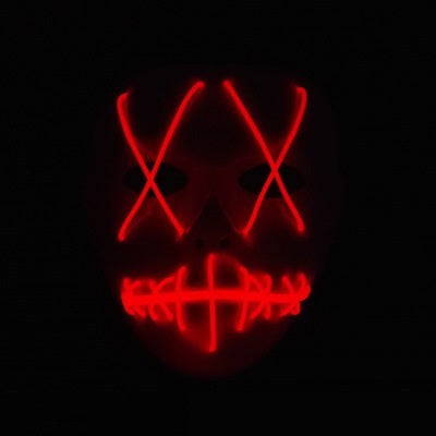 Máscara LED de Horror Halloween con Boca Rasgada y Ojos Cruzados Luminosos - Image 10