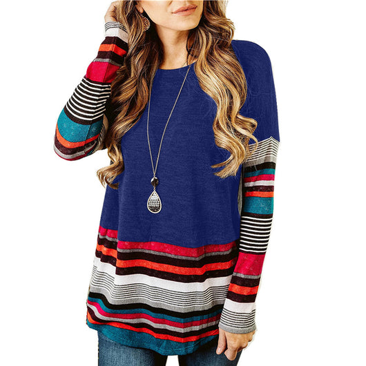 Sudadera Cuello Redondo a Rayas de Manga Larga - Image 11
