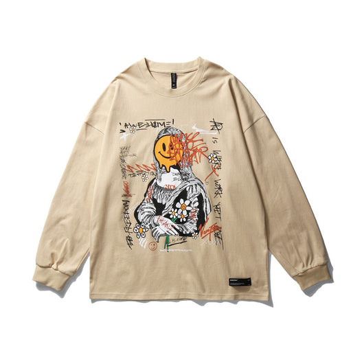 Playera Holgada Hip Hop para Parejas de Manga Larga - Image 37