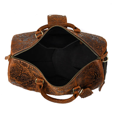 Bolsa de Viaje en Cuero Premium con Estampado Vintage - Image 8