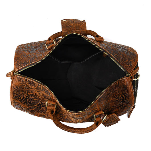 Bolsa de Viaje en Cuero Premium con Estampado Vintage - Image 8