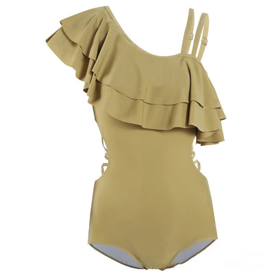 Traje de Baño Enterizo con Volantes y Hombros Descubiertos para Termas - Image 21