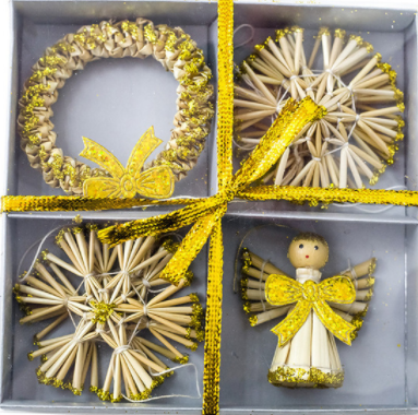 Adorno Navideño Ángel de Paja