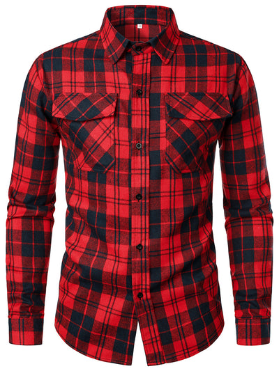Camisa Manga Larga Cuadros con Solapa - Estilo Casual Moderno - Image 17