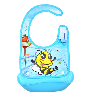 Babero infantil impermeable con bolsillo coleccionable de silicona - Image 6