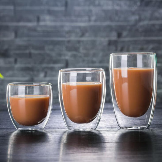 Taza de Café Doble con Vidrio Resistente al Calor