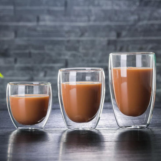 Taza de Café Doble con Vidrio Resistente al Calor