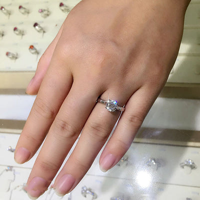 Anillo de Compromiso con Cuatro Puntas para Mujer - Image 12