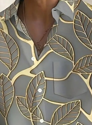 Camisa Estampada para Hombre con Cuello Solapa de Manga Corta - Image 13