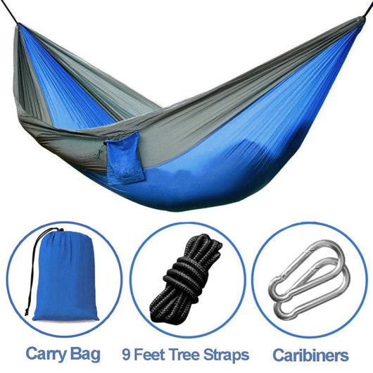 Hamaca de Camping Portátil - Hamaca Doble de Paracaídas para Aventuras al Aire Libre