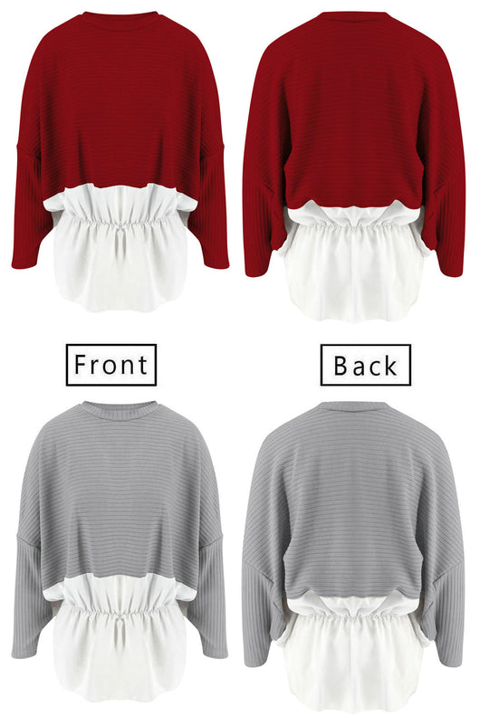 Blusa Elegante con Combinación de Colores en la Cintura y Mangas Largas - Image 13