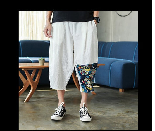 Pantalones Harem de Algodón y Lino para Hombre - Estilo Harajuku Casual - Image 6